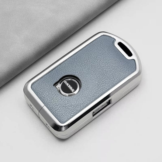 Volvo nyckelfodral - Blå & silver i läderdesign